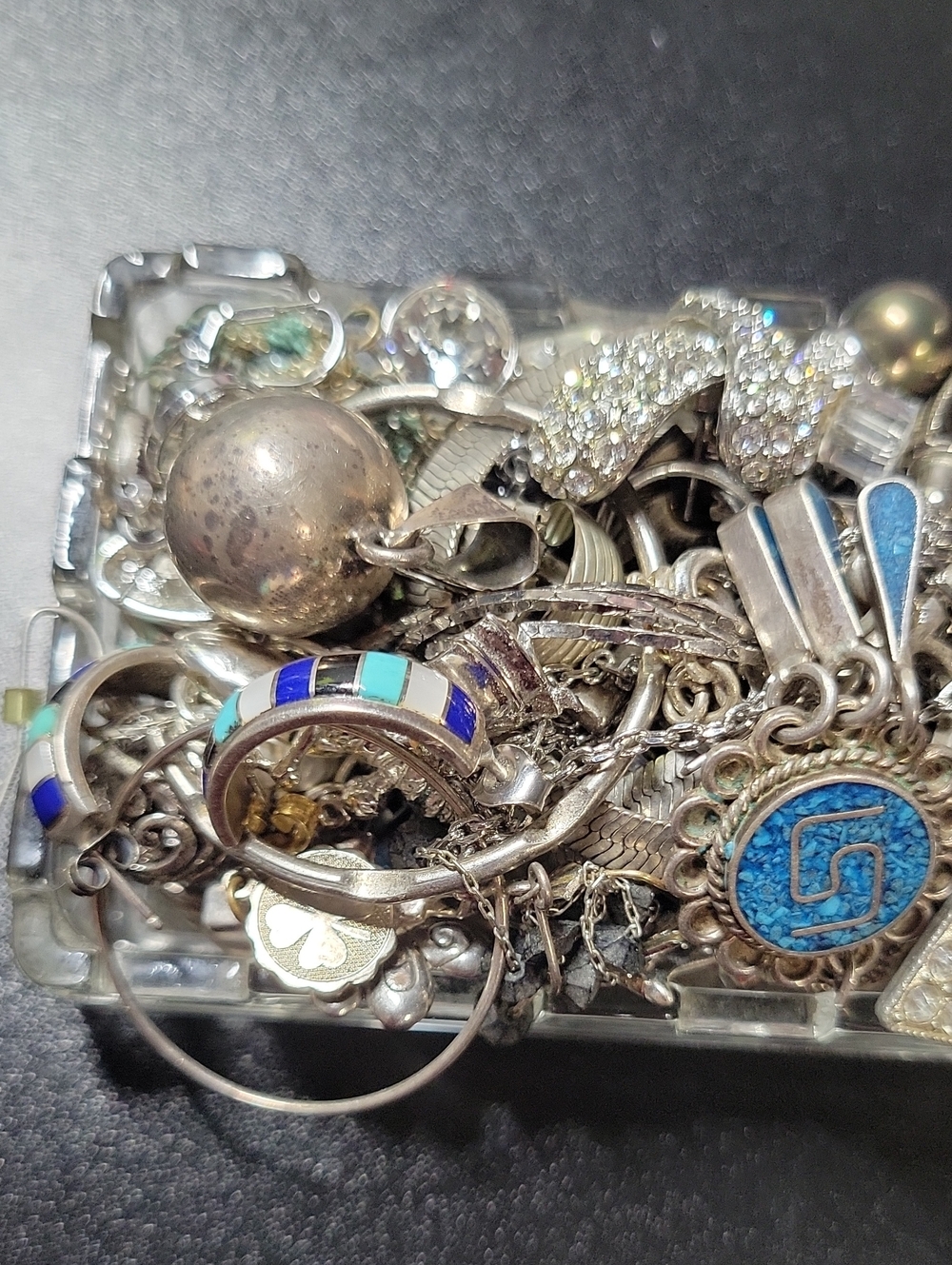Blue Inlay Women’s Ring - Unbranded Jewelry Lot